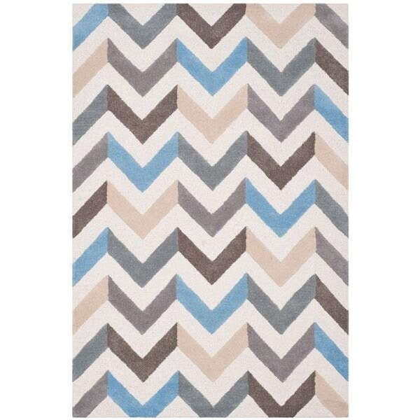 Safavieh Cambridge Hand Tufted Small Rectangle Rug- IVORY - GREY- 4 x 6 ft. - CAM580B-4