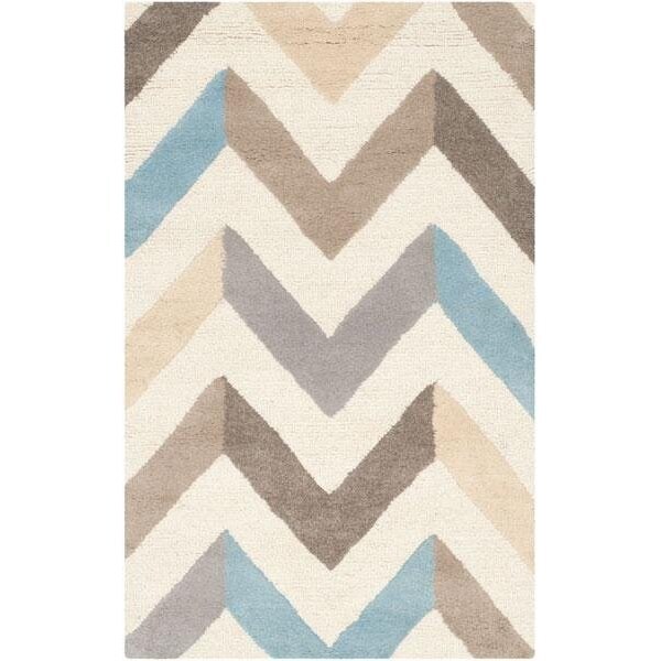 Safavieh Cambridge Hand Tufted Small Rectangle Rug- IVORY - GREY- 4 x 6 ft. - CAM580B-4