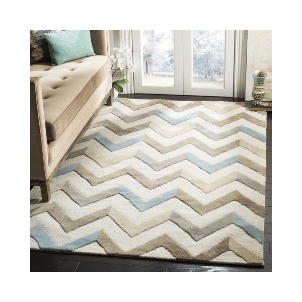 Safavieh Cambridge Hand Tufted Small Rectangle Rug- IVORY - GREY- 4 x 6 ft. - CAM580B-4