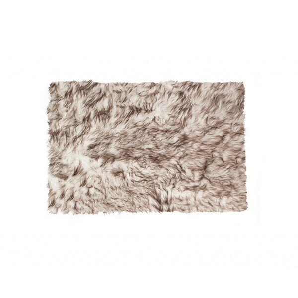 Homeroots 2 x 3 in. Fur Sheepskin Rug and Throw - Gradient Chocolate - 317213