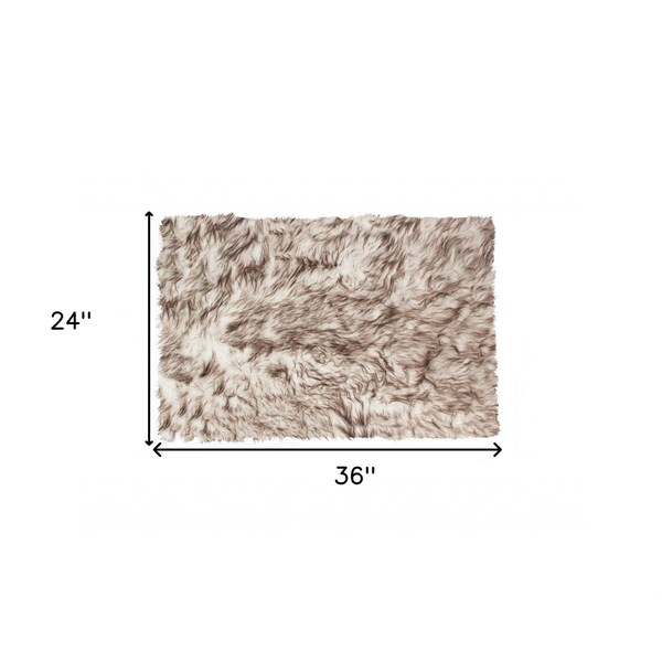 Homeroots 2 x 3 in. Fur Sheepskin Rug and Throw - Gradient Chocolate - 317213