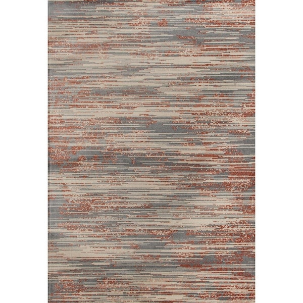 Standalone 2 x 3 ft. Ferndale Collection Brushstrokes Woven Area Rug, Gray - ST2590104