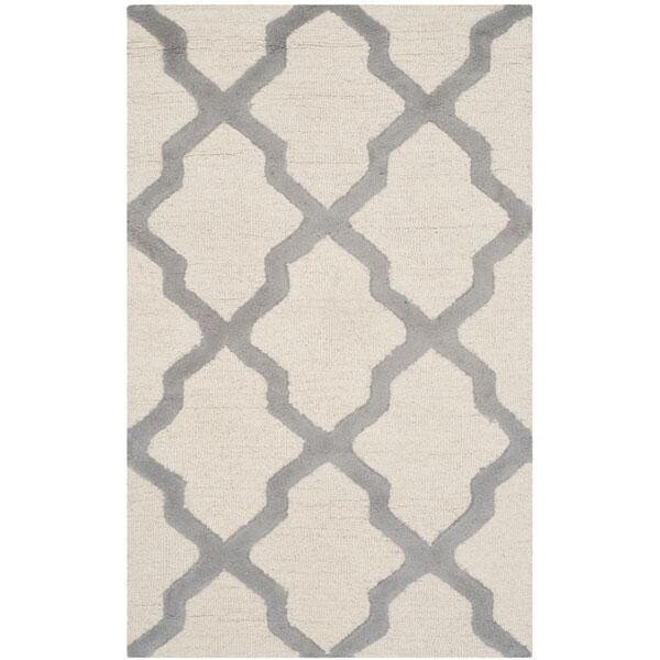 Safavieh Cambridge Hand Tufted Accent Rug- Ivory - Silver- 2 x 3 ft. - CAM121Y-2