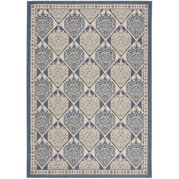Safavieh Courtyard Power Loomed Rectangle Rug- Blue - Beige- 4 X 5 Ft. 7 In. - CY6009-243-4