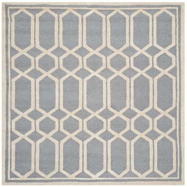 Safavieh Cambridge Rectangle Hand Tufted Rug, Silver and Ivory - 4 x 6 ft. - CAM138D-4