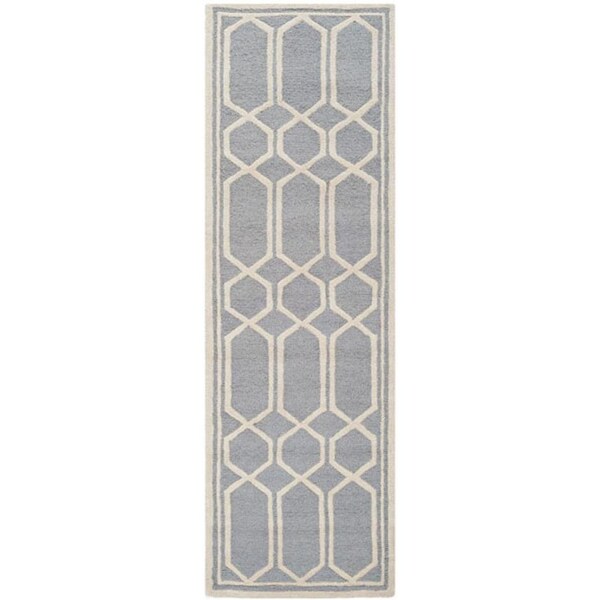 Safavieh Cambridge Rectangle Hand Tufted Rug, Silver and Ivory - 4 x 6 ft. - CAM138D-4