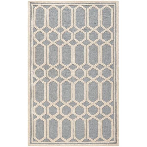 Safavieh Cambridge Rectangle Hand Tufted Rug, Silver and Ivory - 4 x 6 ft. - CAM138D-4
