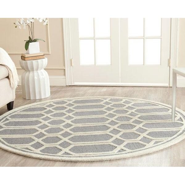 Safavieh Cambridge Rectangle Hand Tufted Rug, Silver and Ivory - 4 x 6 ft. - CAM138D-4