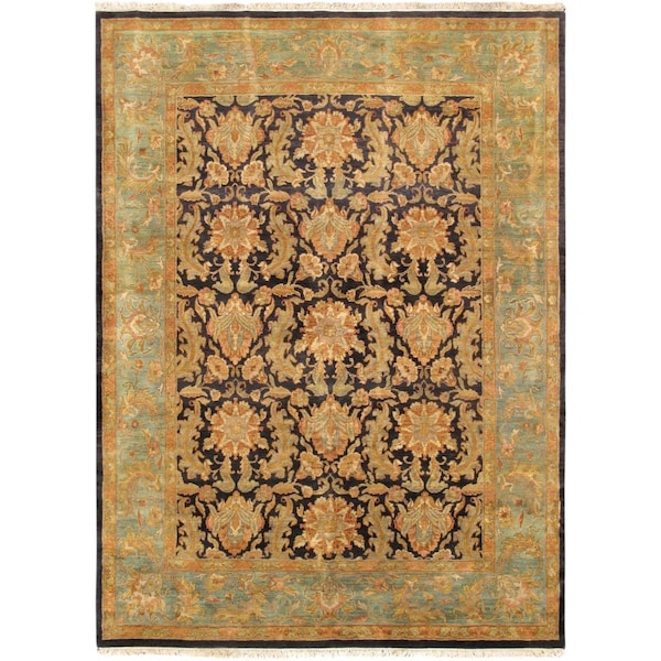 Wall-To-Wall Mogul Art Agra Collection Hand-Knotted Lambs Wool Area Rug, Red - 9 ft. x 12 ft. 5 in. - WA1613611