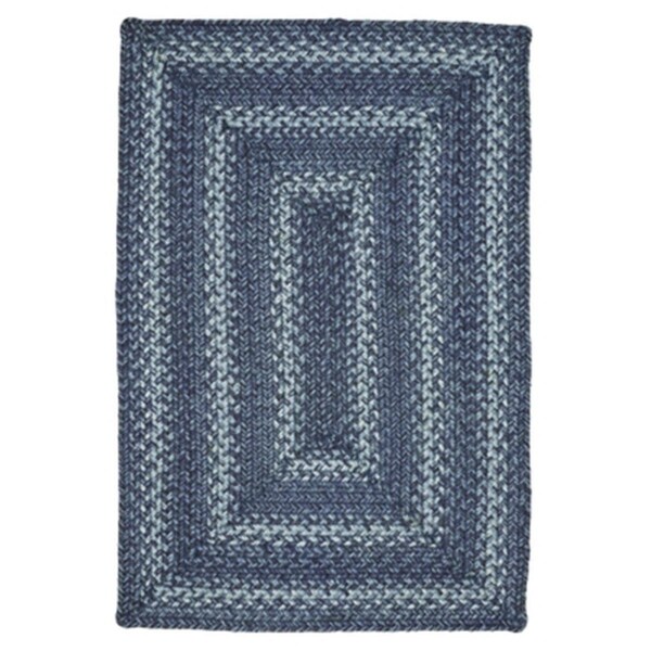 Homespice Decor 13 x 19 in. Denim Jute Braided Placemat Oval - Blue & White - set of 4 - 594686
