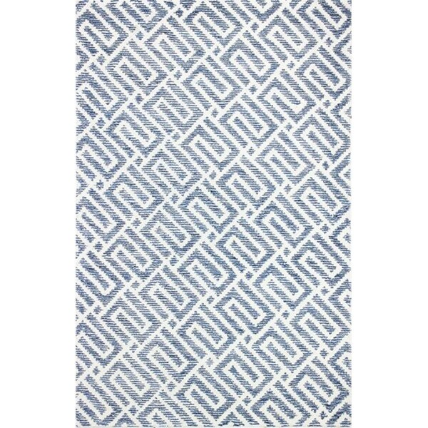 Bashian 5 ft. x 7 ft. 6 in. Venezia Collection 100 Percent Wool Hand Tufted Area Rug Ivy & Blue - R120-IVBL-5X7.6-CL201