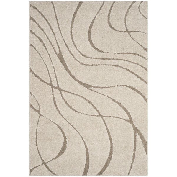 Safavieh 6 x 9 ft. Power Loomed Medium Rectangle Shag RugCream & Beige - SG471-1113-6
