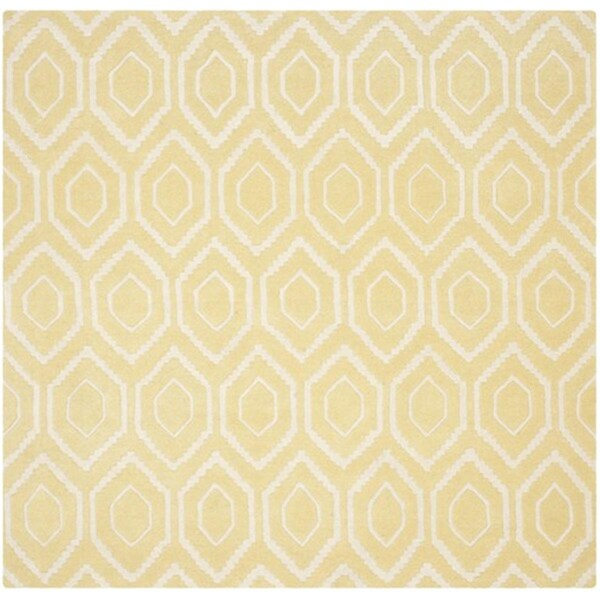 Safavieh Chatham Hand Tufted Square Rug- Light Gold - Ivory- 4 x 4 ft. - CHT731L-4SQ
