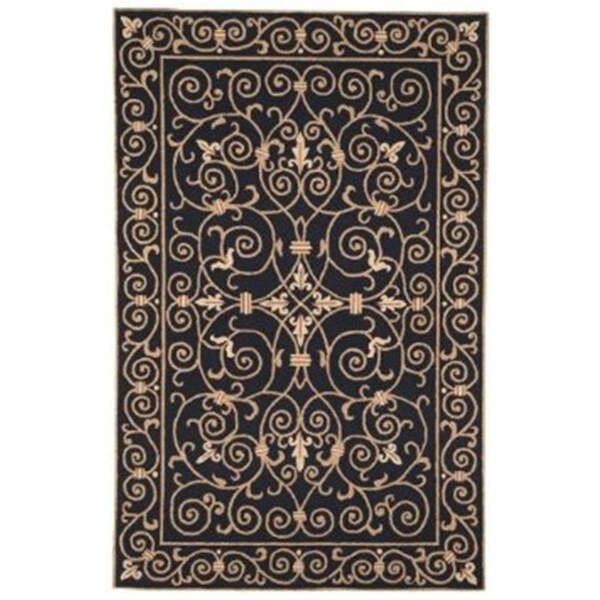 Safavieh 2 ft. - 6 in. x 8 ft. Runner- Transitional Chelsea Black Hand Hooked Rug - HK11A-28