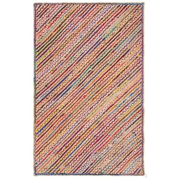 Safavieh 4 x 6 ft. Cape Cod Collection Global Rectangle Hand Woven RugNatural & Red - CAP311B-4