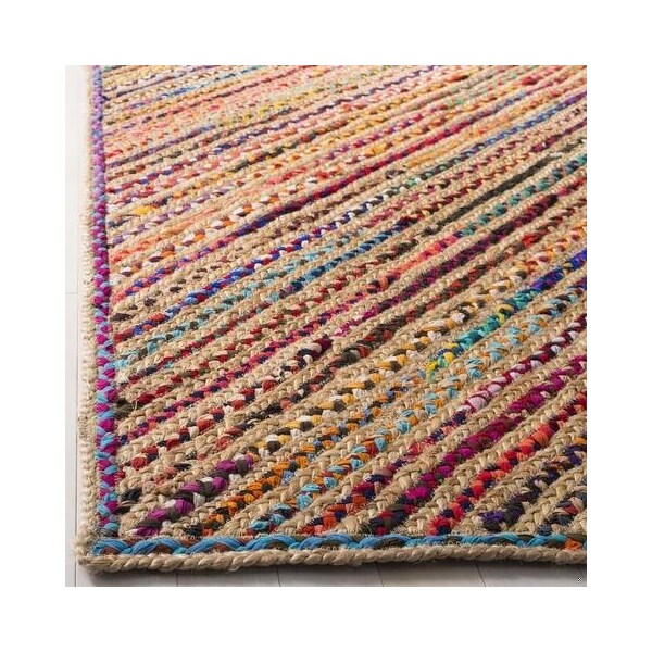 Safavieh 4 x 6 ft. Cape Cod Collection Global Rectangle Hand Woven RugNatural & Red - CAP311B-4