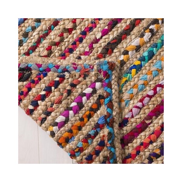 Safavieh 4 x 6 ft. Cape Cod Collection Global Rectangle Hand Woven RugNatural & Red - CAP311B-4
