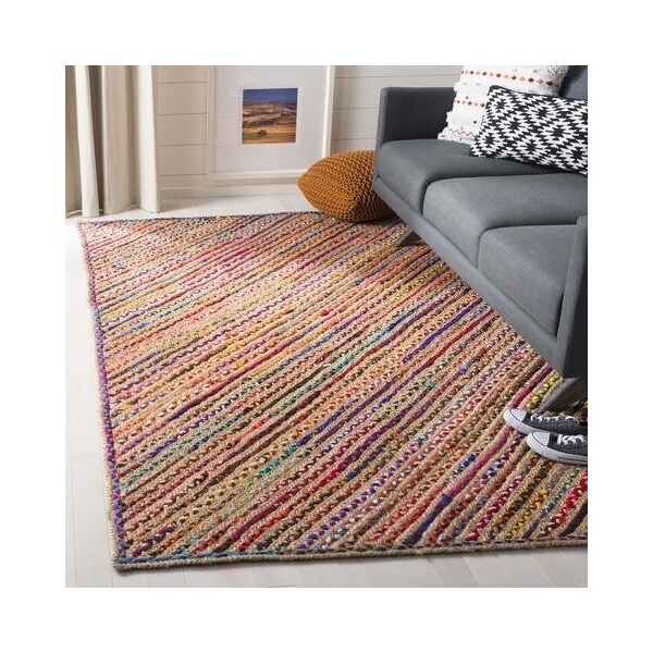 Safavieh 4 x 6 ft. Cape Cod Collection Global Rectangle Hand Woven RugNatural & Red - CAP311B-4