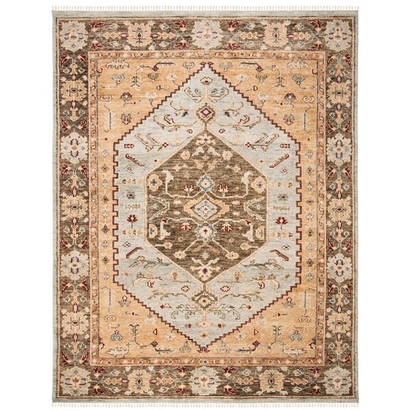 Safavieh 8 x 10 ft. Samarkand Hand Knotted Rectangle Area Rug Blue & Brown - SRK107M-8