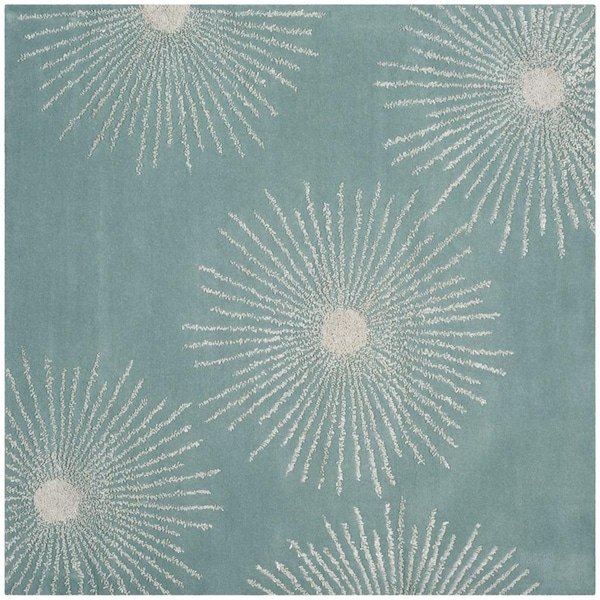 Safavieh 6 x 6 ft. Soho Hand Tufted Square Area RugLight Teal & Multicolor - SOH712T-6SQ