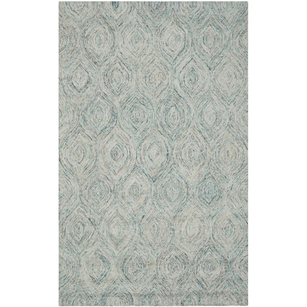 Safavieh Ikat Hand Tufted Rectangle RugIvory & Sea Blue 6 x 9 ft. - IKT631A-6
