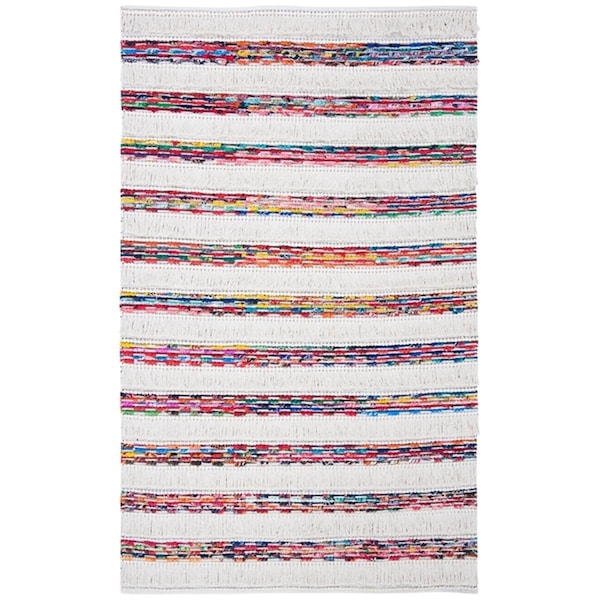Safavieh 6 x 9 ft. Natura Rectangle Hand Loomed Area RugIvory & Red - NAT654A-6