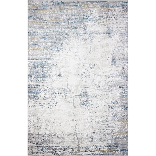 Bashian 5 ft. x 7 ft. 6 in. Capri Collection Contemporary Polyester Power Loom Area Rug Ivy & Blue - C188-IVBL-5X7.6-CP111