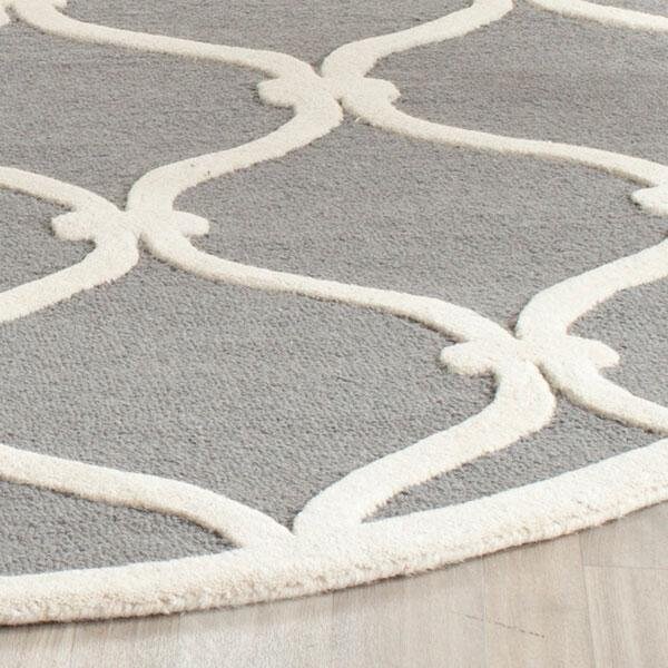 Safavieh Cambridge Hand Tufted Rectangle Rug- Dark Grey - Ivory- 2 ft. 6 in. x 4 ft. - CAM710D-24