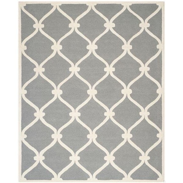 Safavieh Cambridge Hand Tufted Rectangle Rug- Dark Grey - Ivory- 2 ft. 6 in. x 4 ft. - CAM710D-24