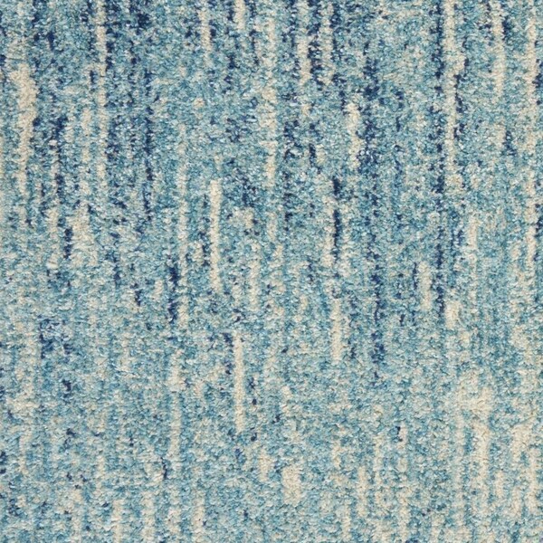 Homeroots 5 ft. Round Navy & Light Blue Abstract Area Rug - 385285