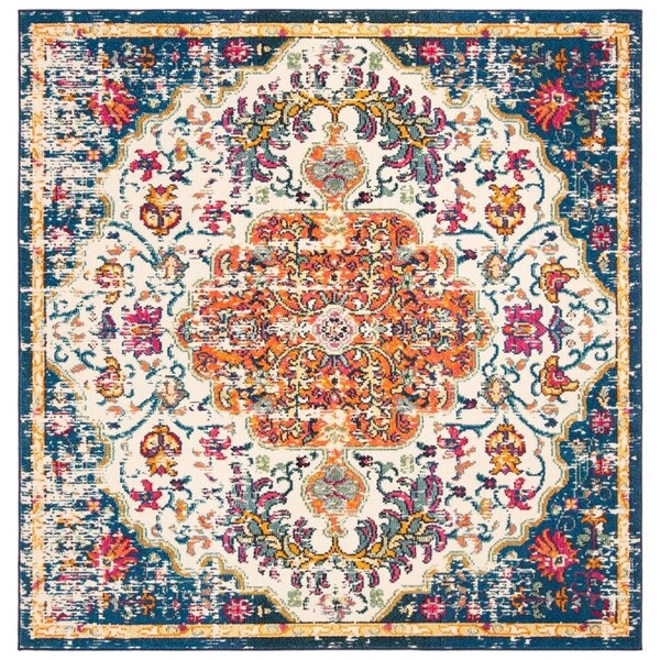 Safavieh 9 x 9 ft. Madison 400 Power Loomed Square Area Rug Ivory & Orange - MAD447A-9SQ