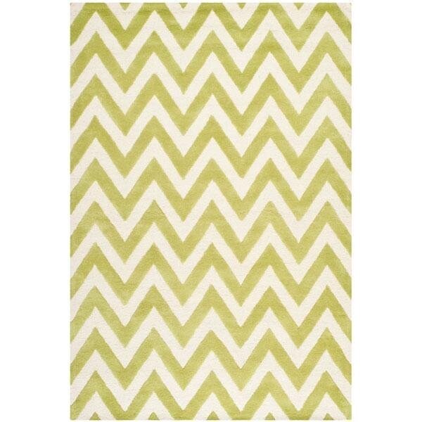 Safavieh Cambridge Hand Tufted Rectangle Rug- Green - Ivory- 2 ft. 6 in. x 8 ft. - CAM139T-28