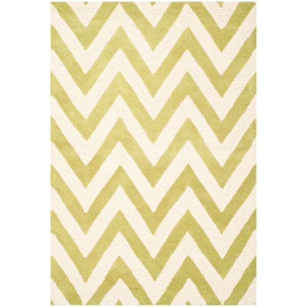 Safavieh Cambridge Hand Tufted Rectangle Rug- Green - Ivory- 2 ft. 6 in. x 8 ft. - CAM139T-28