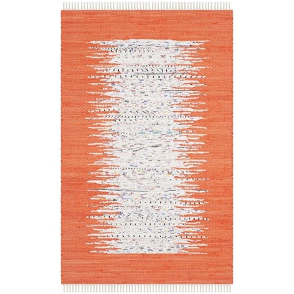 Safavieh Montauk Hand Woven Runner Rug- Ivory - Orange- 2 ft. 6 in. x 4 ft. - MTK711C-24
