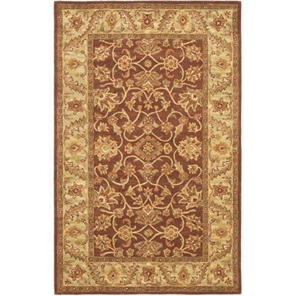 Safavieh 3 ft. - 6 in. x 3 ft. - 6 in. Round- Traditional Golden Jaipur Rust And Green Hand Tufted Rug - GJ250E-4R