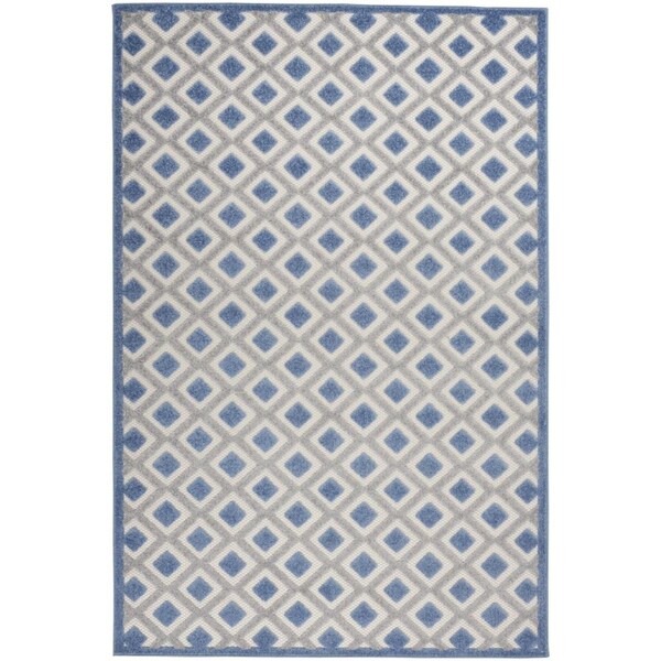 Palacedesigns 4 x 6 ft. Blue & Gray Indoor & Outdoor Area Rug - PA2627597