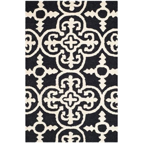 Safavieh Cambridge Hand Tufted Rectangle Rug, Black and Ivory - 3 x 5 ft. - CAM133E-3