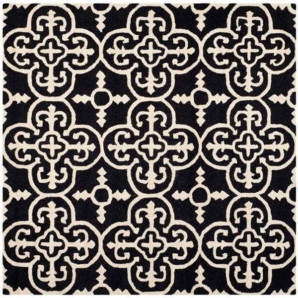 Safavieh Cambridge Hand Tufted Rectangle Rug, Black and Ivory - 3 x 5 ft. - CAM133E-3