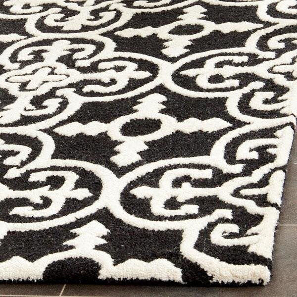 Safavieh Cambridge Hand Tufted Rectangle Rug, Black and Ivory - 3 x 5 ft. - CAM133E-3