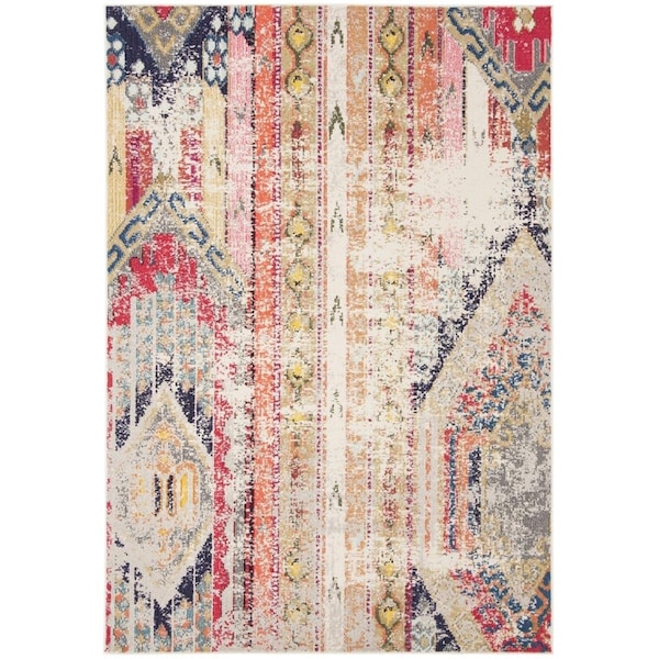 Safavieh Madison 400 Power Loomed Medium Rectangle Area RugGrey & Orange 6 x 9 ft. - MAD422G-6