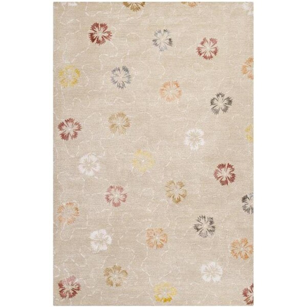 Safavieh 3 Ft. - 9 In. x 5 Ft. - 9 In. Small Rectangle- Country - Floral Martha Stewart Hand Tufted Rug - MSR3267A-4