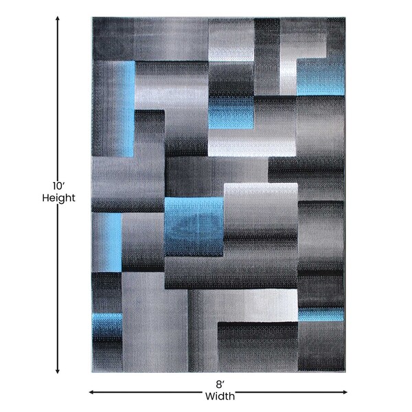 Flash Furniture Blue 8' x 10' Modern Color Blocked Area Rug - ACD-RGTRZ861-810-BL-GG
