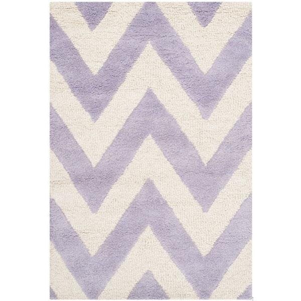 Safavieh Cambridge Hand Tufted Small Rectangle Rug- Lavander - Ivory- 3 x 5 ft. - CAM139C-3