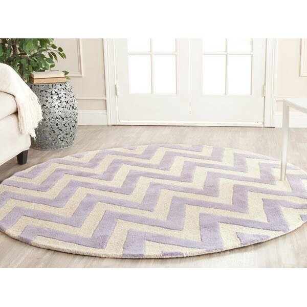 Safavieh Cambridge Hand Tufted Small Rectangle Rug- Lavander - Ivory- 3 x 5 ft. - CAM139C-3