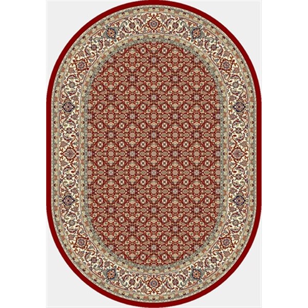 Dynamic Rugs Ancient Garden 2 ft. 7 in. x 4 ft. 7 in. Oval 57011-1414 Rug - Red/Ivory - ANOV35570111414