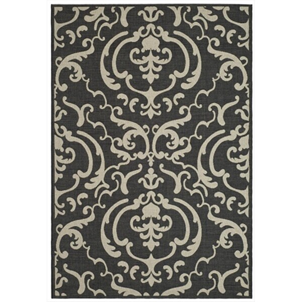 Safavieh 2 Ft. X 3 Ft. - 7 In. Accent- Indoor - Outdoor Courtyard Sand And Black Machine Made Rug - CY2663-3908-2