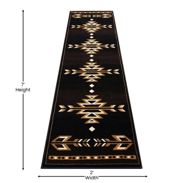 Flash Furniture Brown 2' x 7' Southwestern Arrow Motif Area Rug - KP-RGB9072-27-BN-GG