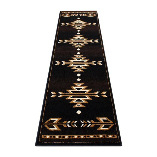 Flash Furniture Brown 2' x 7' Southwestern Arrow Motif Area Rug - KP-RGB9072-27-BN-GG