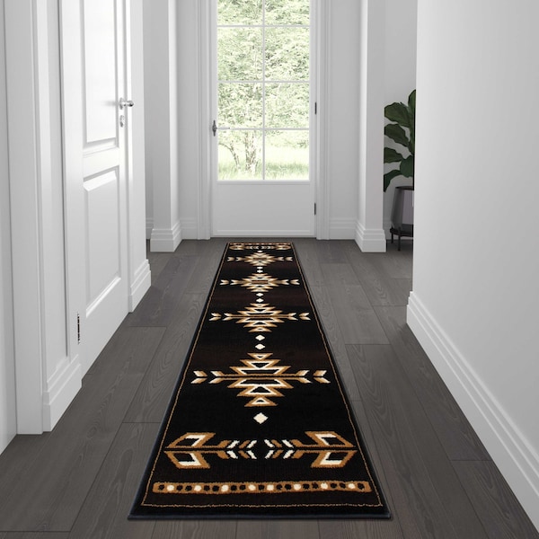 Flash Furniture Brown 2' x 7' Southwestern Arrow Motif Area Rug - KP-RGB9072-27-BN-GG