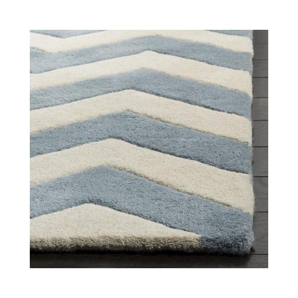 Safavieh Chatham Hand Tufted Small Rectangle Rug- Blue - Ivory- 4 x 6 ft. - CHT715B-4